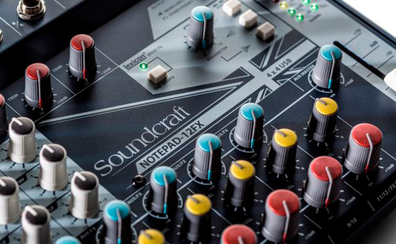 Mixážní pult SOUNDCRAFT NOTEPAD-12FX Mixážní pult SOUNDCRAFT NOTEPAD-12FX- detail ovládání